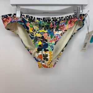 $88 Johnny Was Women's Blue Layla Hipster Bikini Bottom Swimwear Size Medium NWT